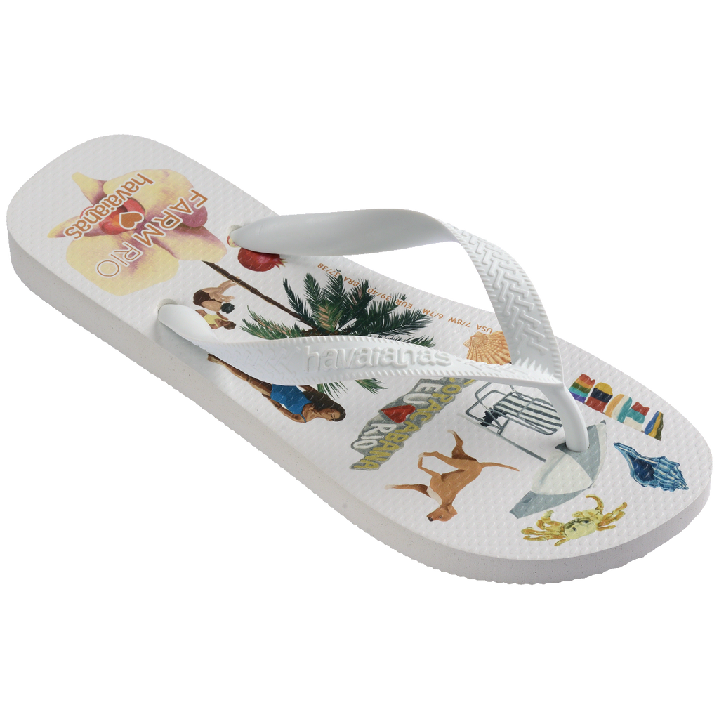Chinelo Havaianas Farm Colagem Carioca