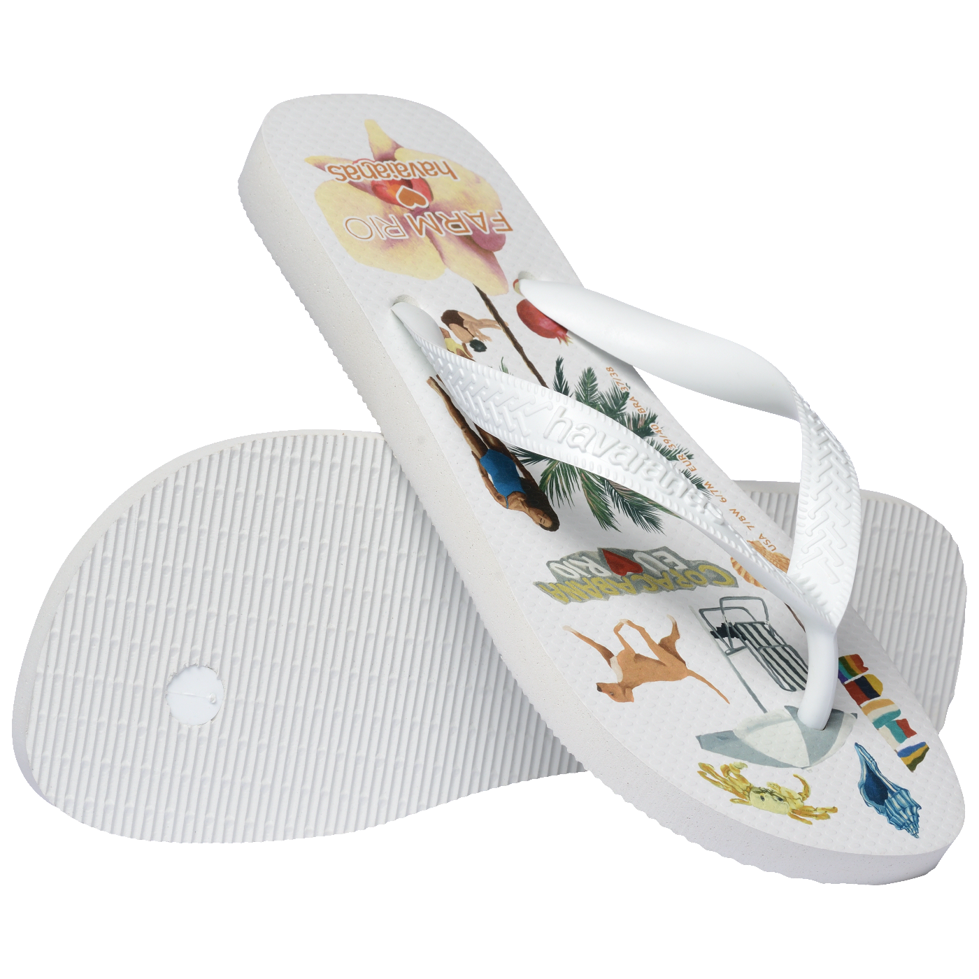 Chinelo Havaianas Farm Colagem Carioca
